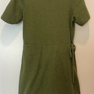 Olive Green Short Sleeve Dress